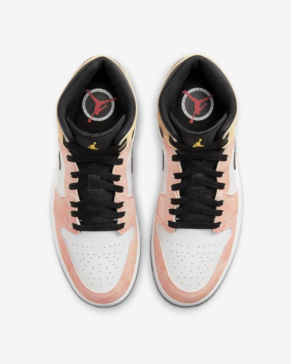 Air Jordan 1 Mid SE Magic Ember/White/Black/Sundial | Mens Nike First Day Kicks