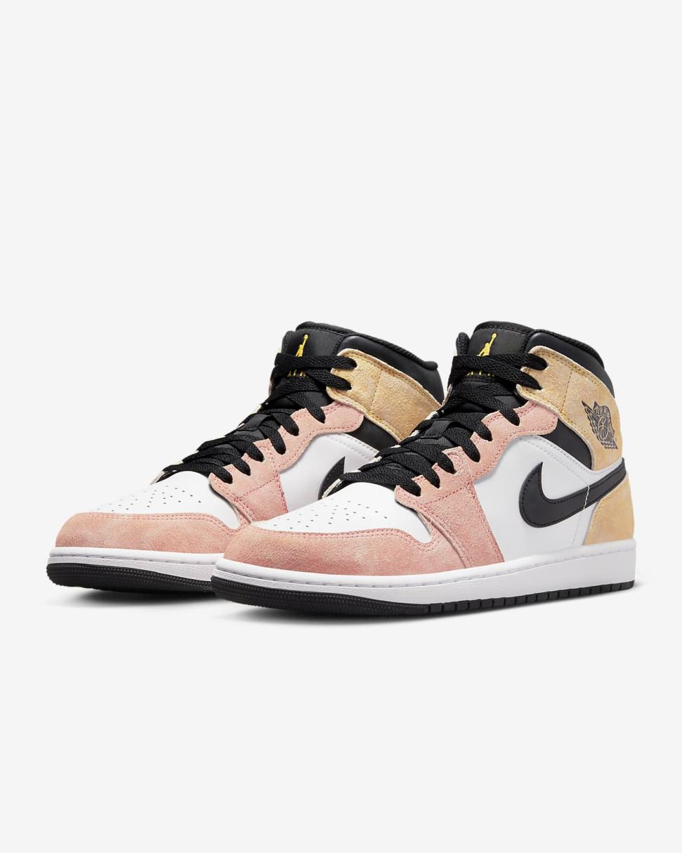 Air Jordan 1 Mid SE Magic Ember/White/Black/Sundial | Mens Nike First Day Kicks