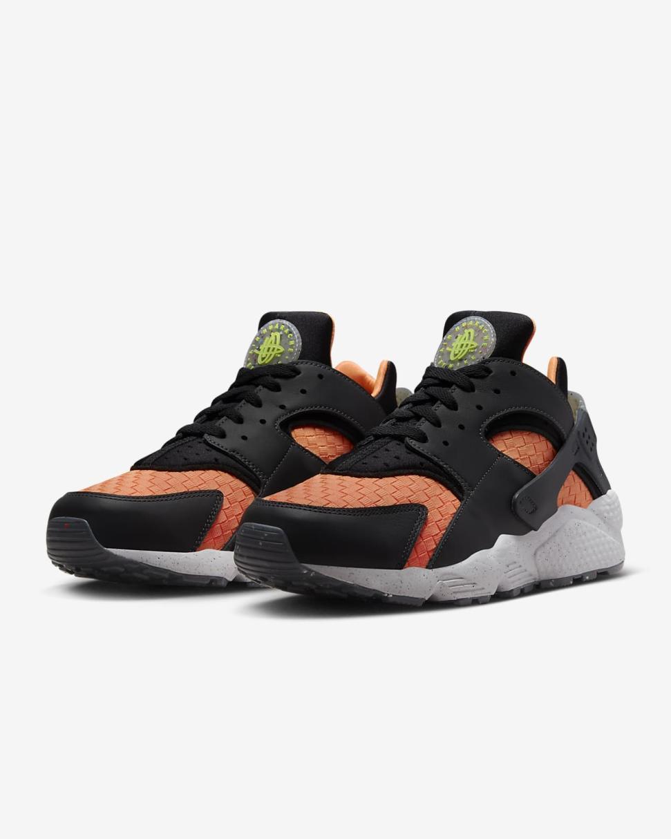 Nike Air Huarache Crater Premium Anthracite/Atomic Orange/White/Black | Mens Nike Lifestyle