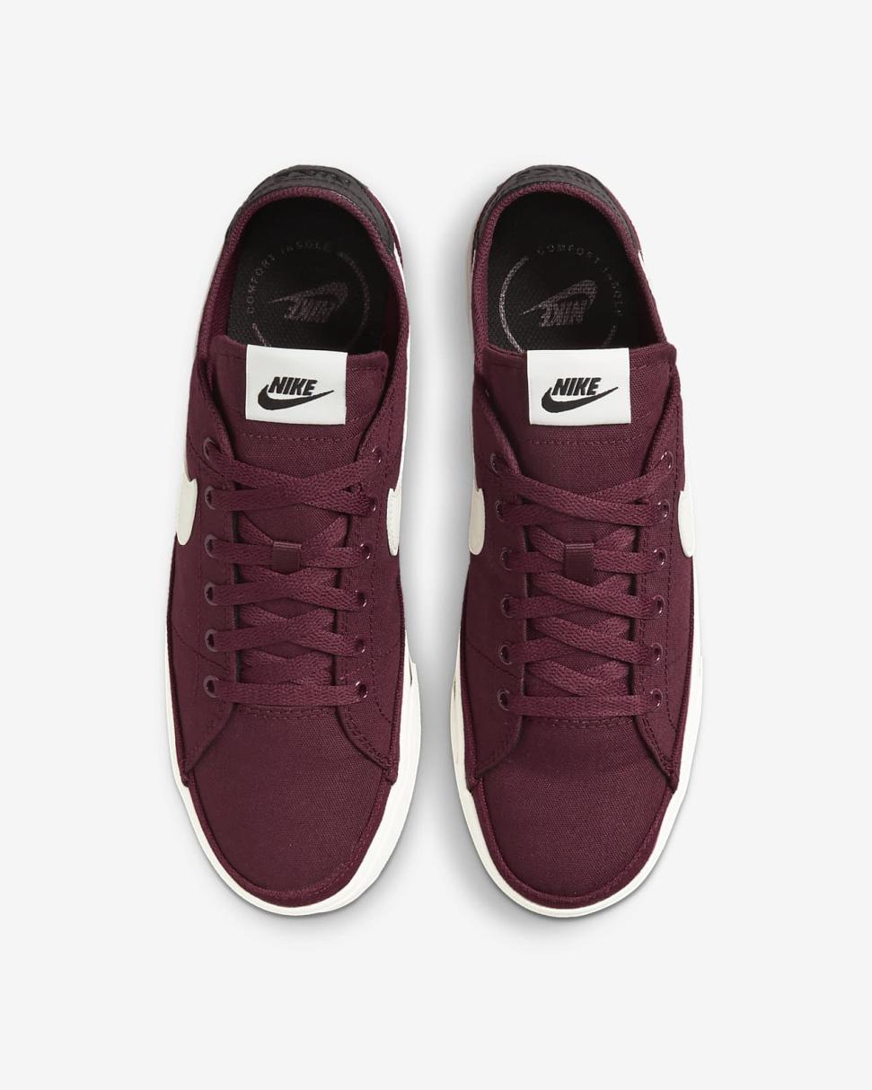 Nike Court Legacy Canvas Dark Beetroot/Dark Beetroot/Black/Sail | Mens Nike Lifestyle