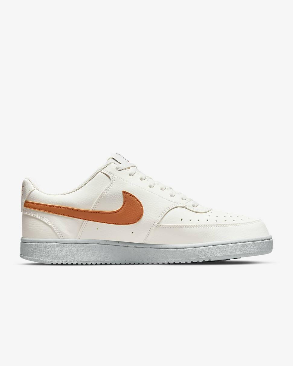 Nike Court Vision Low Next Nature Sail/Sail/Vivid Green/Hot Curry | Mens Nike First Day Kicks