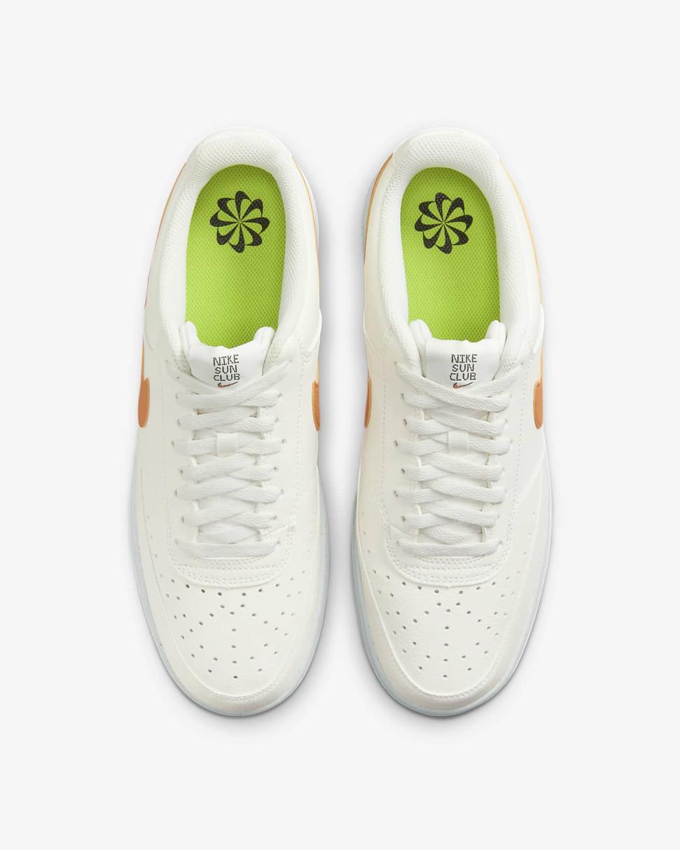 Nike Court Vision Low Next Nature Sail/Sail/Vivid Green/Hot Curry | Mens Nike First Day Kicks