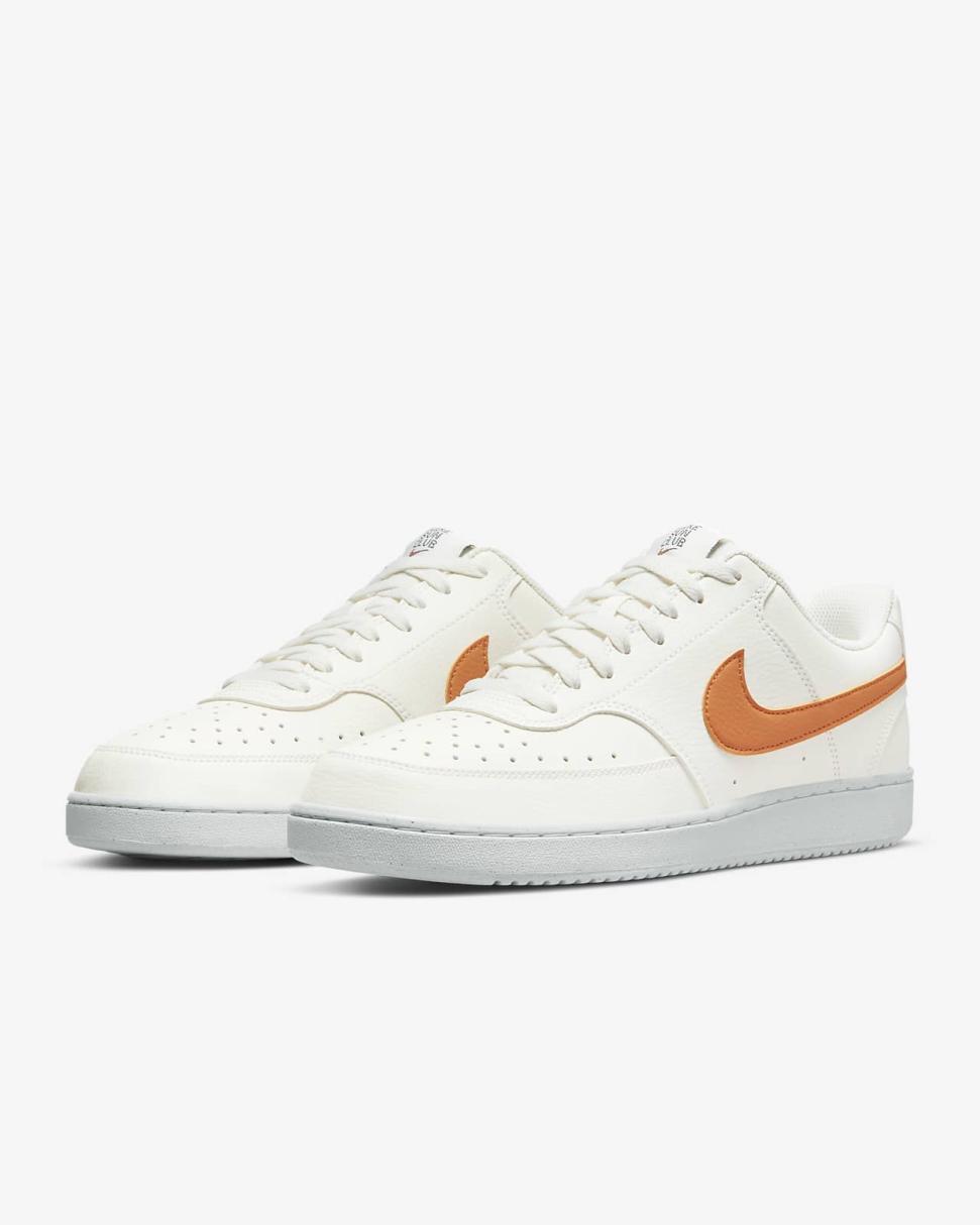 Nike Court Vision Low Next Nature Sail/Sail/Vivid Green/Hot Curry | Mens Nike First Day Kicks